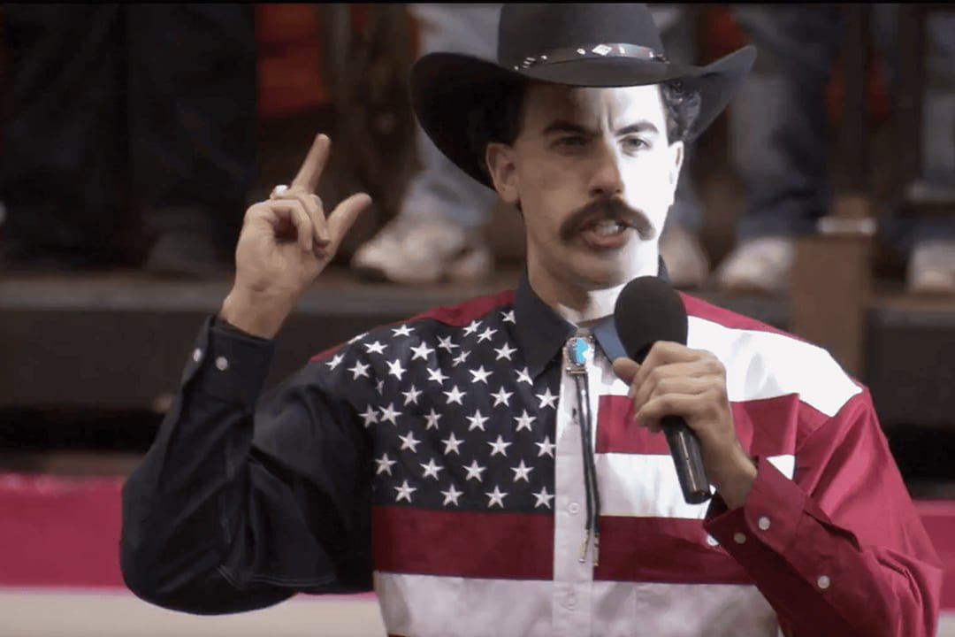 ¡Piensa como Borat! — Estás en un rodeo y quieres apoyar el evento. ¿Qué haces?