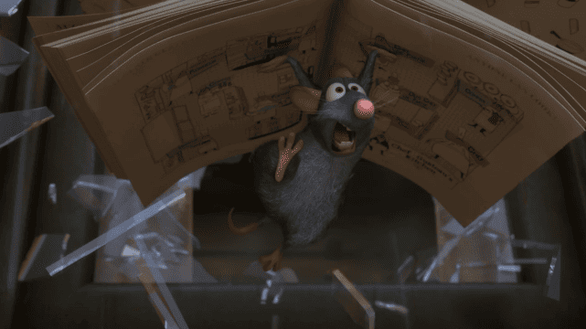 Ratatouille: a história de Remy — Onde Remy vive com sua família de ratos no início do filme?