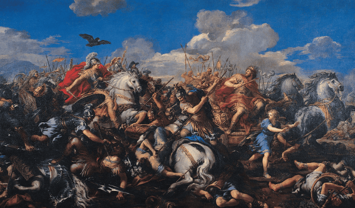 Batalha histórica pela pintura — Qual batalha está representada na foto?