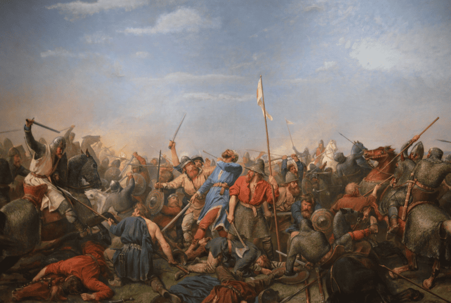 Batalha histórica pela pintura — Qual batalha está representada na foto?