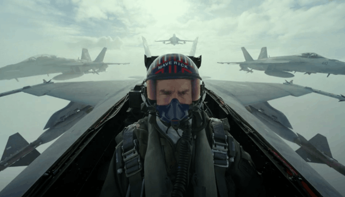 True or False — Top Gun: Maverick — Maverick flies the training route alone in record time